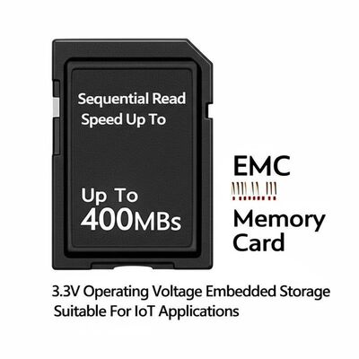 Sequential Read Speed Up To 400MBs EMMC Memory Card 3.3V Operating Voltage Embedded Storage Suitable For IoT Applications